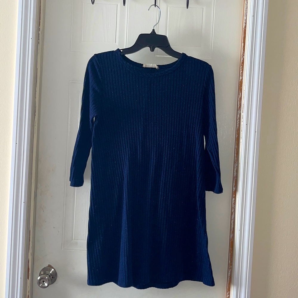 Dark Navy Blue Sweater Dress Long Sleeve size L